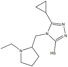 5-cyclopropyl-4-[(1-ethylpyrrolidin-2-yl)methyl]-4H-1,2,4-triazole-3-thiol Struktur