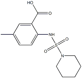 5-methyl-2-[(piperidine-1-sulfonyl)amino]benzoic acid Struktur