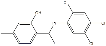 5-methyl-2-{1-[(2,4,5-trichlorophenyl)amino]ethyl}phenol Struktur