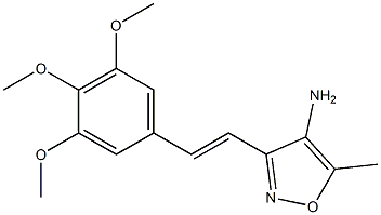 5-methyl-3-[(E)-2-(3,4,5-trimethoxyphenyl)vinyl]isoxazol-4-amine Struktur