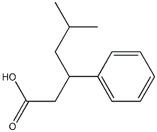 5-methyl-3-phenylhexanoic acid Struktur