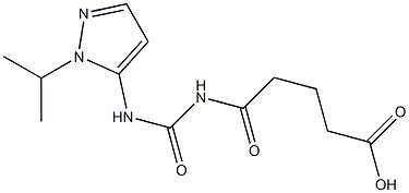 5-oxo-5-({[1-(propan-2-yl)-1H-pyrazol-5-yl]carbamoyl}amino)pentanoic acid Struktur