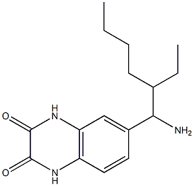 6-(1-amino-2-ethylhexyl)-1,2,3,4-tetrahydroquinoxaline-2,3-dione Struktur