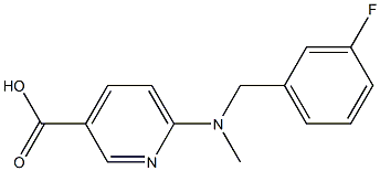 6-{[(3-fluorophenyl)methyl](methyl)amino}pyridine-3-carboxylic acid Struktur