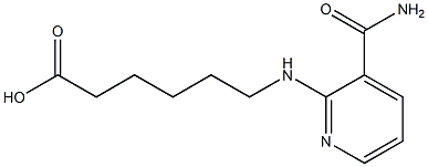 6-{[3-(aminocarbonyl)pyridin-2-yl]amino}hexanoic acid Struktur