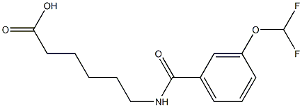 6-{[3-(difluoromethoxy)phenyl]formamido}hexanoic acid Struktur