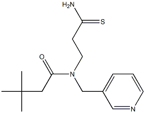 N-(2-carbamothioylethyl)-3,3-dimethyl-N-(pyridin-3-ylmethyl)butanamide Struktur