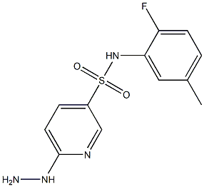 N-(2-fluoro-5-methylphenyl)-6-hydrazinylpyridine-3-sulfonamide Struktur