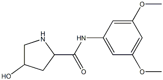 N-(3,5-dimethoxyphenyl)-4-hydroxypyrrolidine-2-carboxamide Struktur