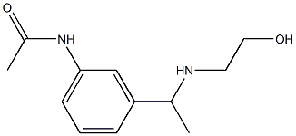 N-(3-{1-[(2-hydroxyethyl)amino]ethyl}phenyl)acetamide Struktur