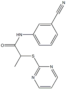 N-(3-cyanophenyl)-2-(pyrimidin-2-ylsulfanyl)propanamide Struktur