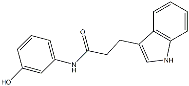 N-(3-hydroxyphenyl)-3-(1H-indol-3-yl)propanamide Struktur