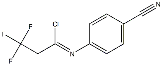 N-(4-cyanophenyl)-2,2,2-trifluoroethanecarbonimidoyl chloride Struktur