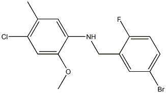 N-[(5-bromo-2-fluorophenyl)methyl]-4-chloro-2-methoxy-5-methylaniline Struktur