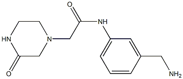 N-[3-(aminomethyl)phenyl]-2-(3-oxopiperazin-1-yl)acetamide Struktur