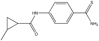 N-[4-(aminocarbonothioyl)phenyl]-2-methylcyclopropanecarboxamide Struktur