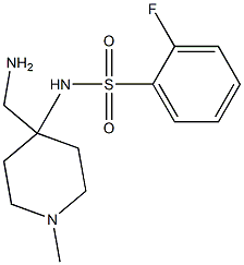 N-[4-(aminomethyl)-1-methylpiperidin-4-yl]-2-fluorobenzene-1-sulfonamide Struktur