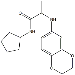 N-cyclopentyl-2-(2,3-dihydro-1,4-benzodioxin-6-ylamino)propanamide Struktur