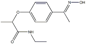 N-ethyl-2-{4-[1-(hydroxyimino)ethyl]phenoxy}propanamide Struktur