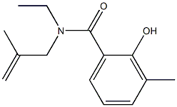 N-ethyl-2-hydroxy-3-methyl-N-(2-methylprop-2-en-1-yl)benzamide Struktur