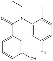 N-ethyl-3-hydroxy-N-(5-hydroxy-2-methylphenyl)benzamide Struktur