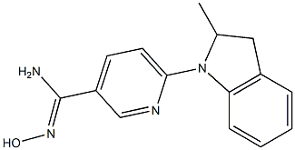 N'-hydroxy-6-(2-methyl-2,3-dihydro-1H-indol-1-yl)pyridine-3-carboximidamide Struktur