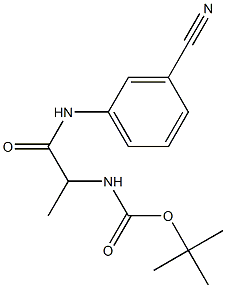 tert-butyl 2-[(3-cyanophenyl)amino]-1-methyl-2-oxoethylcarbamate Struktur