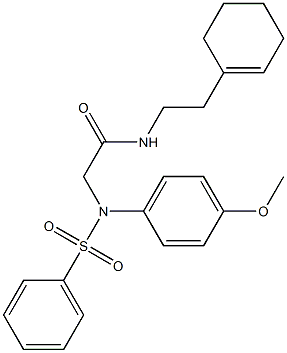 N-[2-(1-cyclohexen-1-yl)ethyl]-2-[4-methoxy(phenylsulfonyl)anilino]acetamide Struktur