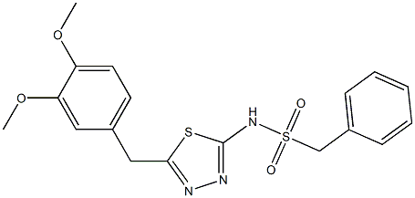 N-[5-(3,4-dimethoxybenzyl)-1,3,4-thiadiazol-2-yl](phenyl)methanesulfonamide Struktur