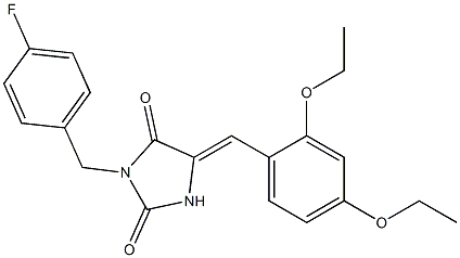 5-(2,4-diethoxybenzylidene)-3-(4-fluorobenzyl)imidazolidine-2,4-dione Struktur