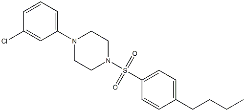 1-[(4-butylphenyl)sulfonyl]-4-(3-chlorophenyl)piperazine Struktur