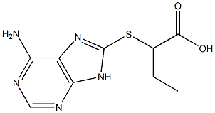 2-[(6-amino-9H-purin-8-yl)sulfanyl]butanoic acid Struktur