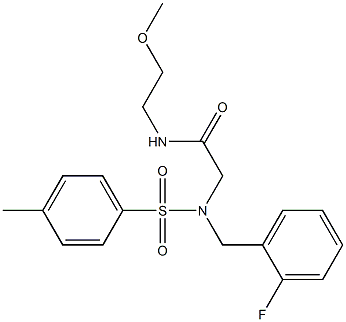 2-{(2-fluorobenzyl)[(4-methylphenyl)sulfonyl]amino}-N-(2-methoxyethyl)acetamide Struktur