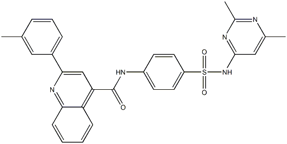 N-(4-{[(2,6-dimethyl-4-pyrimidinyl)amino]sulfonyl}phenyl)-2-(3-methylphenyl)-4-quinolinecarboxamide Struktur