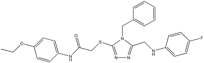 2-({4-benzyl-5-[(4-fluoroanilino)methyl]-4H-1,2,4-triazol-3-yl}sulfanyl)-N-(4-ethoxyphenyl)acetamide Struktur