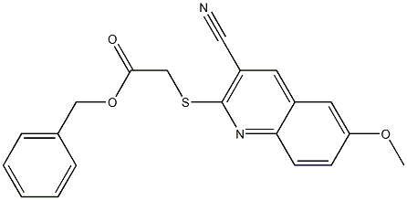 benzyl [(3-cyano-6-methoxy-2-quinolinyl)sulfanyl]acetate Struktur