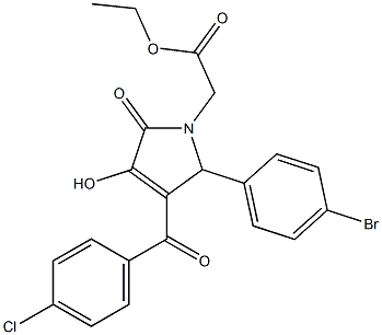 ethyl [2-(4-bromophenyl)-3-(4-chlorobenzoyl)-4-hydroxy-5-oxo-2,5-dihydro-1H-pyrrol-1-yl]acetate Struktur