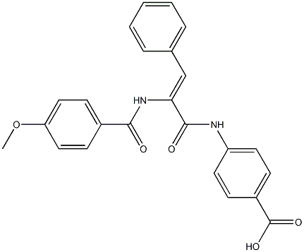 4-({2-[(4-methoxybenzoyl)amino]-3-phenylacryloyl}amino)benzoic acid Struktur