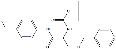 tert-butyl 1-[(benzyloxy)methyl]-2-(4-methoxyanilino)-2-oxoethylcarbamate Struktur