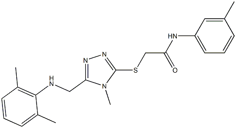 2-[(5-{[(2,6-dimethylphenyl)amino]methyl}-4-methyl-4H-1,2,4-triazol-3-yl)sulfanyl]-N-(3-methylphenyl)acetamide Struktur