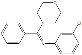 3-chloro-N-[4-morpholinyl(phenyl)methylene]aniline Struktur