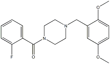 1-{[2,5-bis(methyloxy)phenyl]methyl}-4-[(2-fluorophenyl)carbonyl]piperazine Struktur