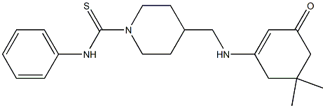 4-{[(5,5-dimethyl-3-oxo-1-cyclohexen-1-yl)amino]methyl}-N-phenyl-1-piperidinecarbothioamide Struktur