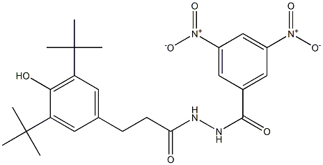 N'-[3-(3,5-ditert-butyl-4-hydroxyphenyl)propanoyl]-3,5-bisnitrobenzohydrazide Struktur