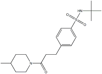 N-(tert-butyl)-4-[3-(4-methyl-1-piperidinyl)-3-oxopropyl]benzenesulfonamide Struktur