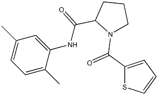 N-(2,5-dimethylphenyl)-1-(thien-2-ylcarbonyl)pyrrolidine-2-carboxamide Struktur