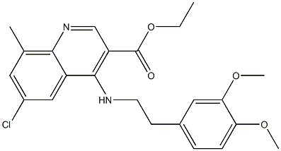 ethyl 6-chloro-4-{[2-(3,4-dimethoxyphenyl)ethyl]amino}-8-methylquinoline-3-carboxylate Struktur