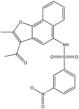 N-(3-acetyl-2-methylnaphtho[1,2-b]furan-5-yl)-3-nitrobenzenesulfonamide Struktur