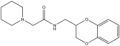 N-(2,3-dihydro-1,4-benzodioxin-2-ylmethyl)-2-(1-piperidinyl)acetamide Struktur