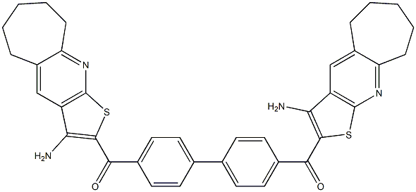 (3-amino-6,7,8,9-tetrahydro-5H-cyclohepta[b]thieno[3,2-e]pyridin-2-yl){4'-[(3-amino-6,7,8,9-tetrahydro-5H-cyclohepta[b]thieno[3,2-e]pyridin-2-yl)carbonyl][1,1'-biphenyl]-4-yl}methanone Struktur